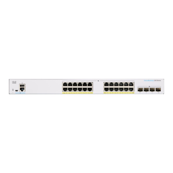 Cisco CBS250-24T-4X 24x GbE LAN 4x SFP+ port L2 menedzselhető switch Cisco CBS250-24T-4X 24x GbE LAN 4x SFP+ port L2 menedzselhető switch