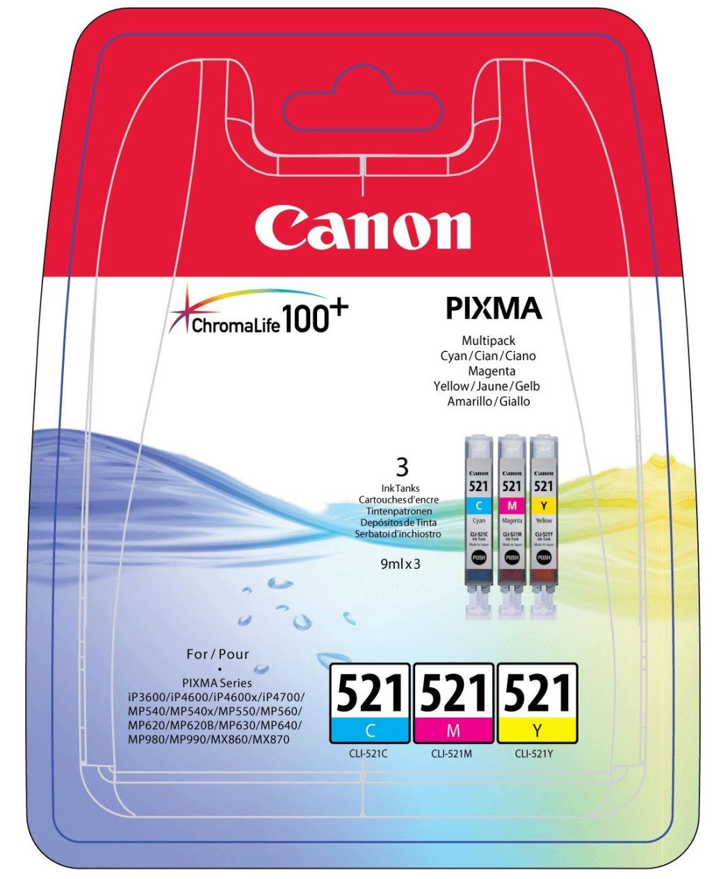 Canon CLI-521 kék, piros, sárga patron multipack Canon CLI-521 kék, piros, sárga patron multipack