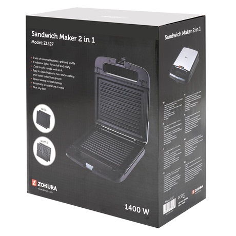 Zokura Z1227 SZENDVICSSÜTŐ 2&1-BEN