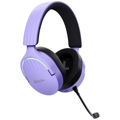 Trust  GXT491P FAYZO Gamer Over Ear headset Bluetooth® Virtual Surround Lila Surround hangzás, Mikrofon némítás, Hangerő szabályozás (25305)