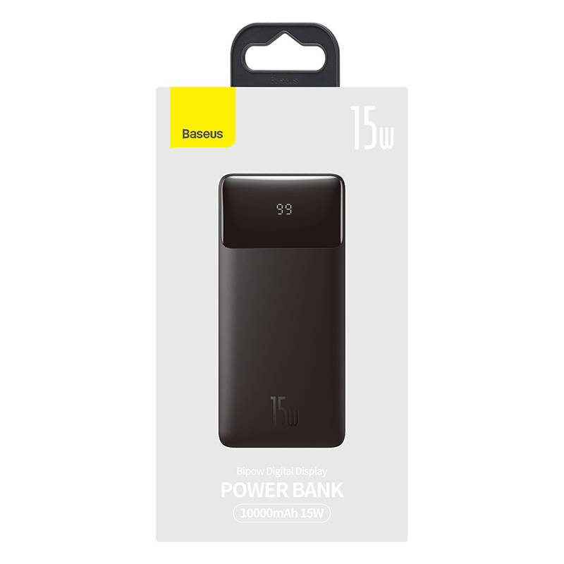 Powerbank Baseus Bipow 10000mAh, 2xUSB, USB-C, 15W (fekete)