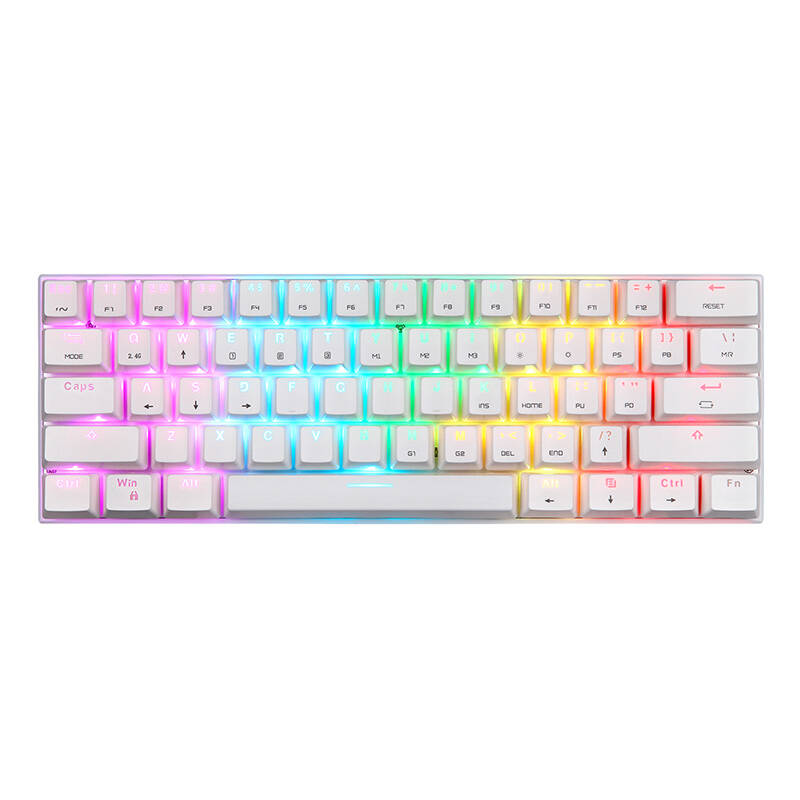 Wireless mechanical keyboard Motospeed SK62 White (red switch)