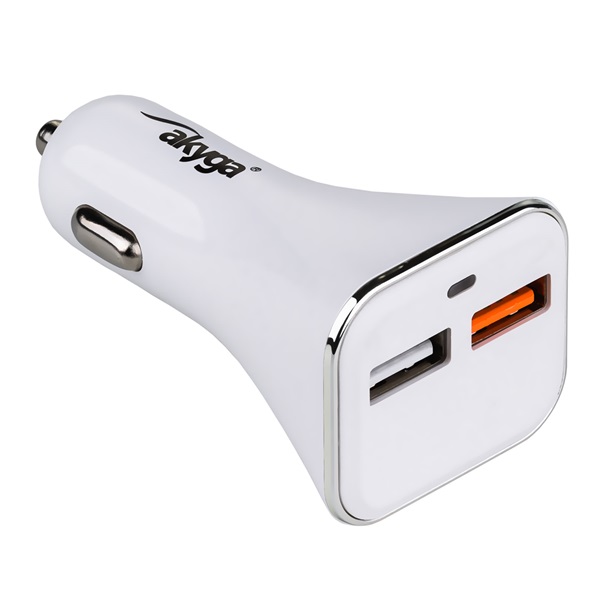 Akyga USB-s autós töltő adapter gyorstöltő USB 3.0 fehér (AK-CH-08) Akyga USB-s autós töltő adapter gyorstöltő USB 3.0 fehér (AK-CH-08)