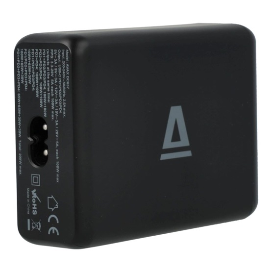  AVAX DC637 DESKY+ 4xType C (PD 3.0) 200W GaN gyorstöltő elosztó