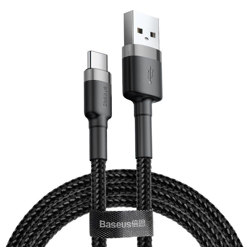 Baseus Cafule USB-USB-C töltőkábel 2A, 3m, szürke-fekete (CATKLF-UG1) Baseus Cafule USB-USB-C töltőkábel 2A, 3m, szürke-fekete (CATKLF-UG1)