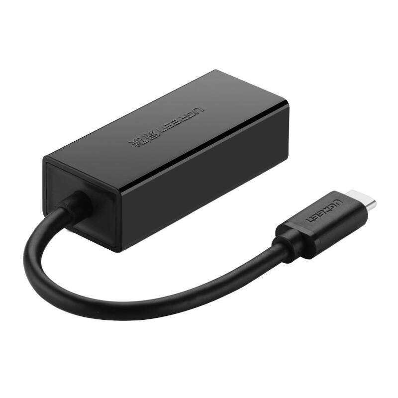 External Gigabit RJ45 to USB-C Male adapter UGREEN 30287, 10/100 Mbps (Black)