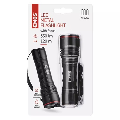 Emos P3114 LED ZSEBLÁMPA 330LM 3×AAA FÓKUSZÁLHATÓ