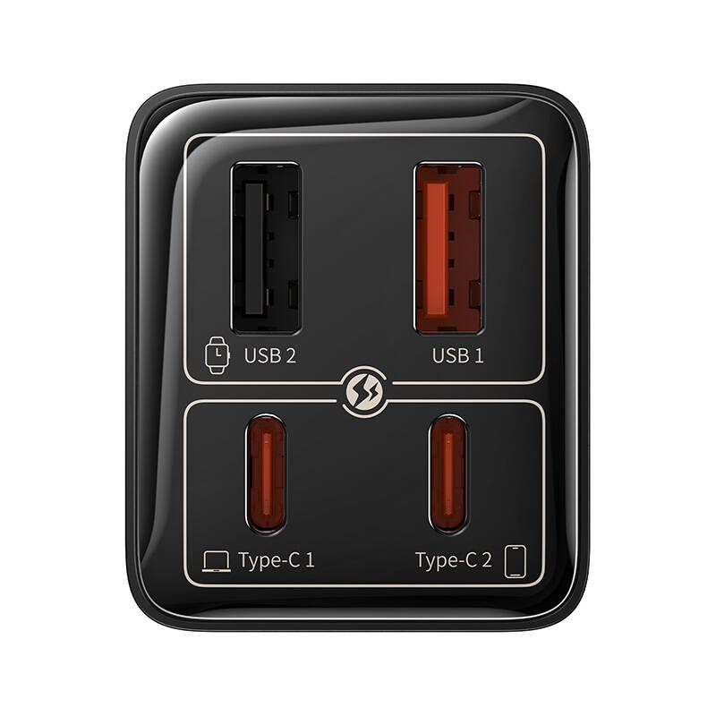 Baseus GAN6 Pro gyorstöltő, 2xUSB-C + 2xUSB, 65W (fekete)