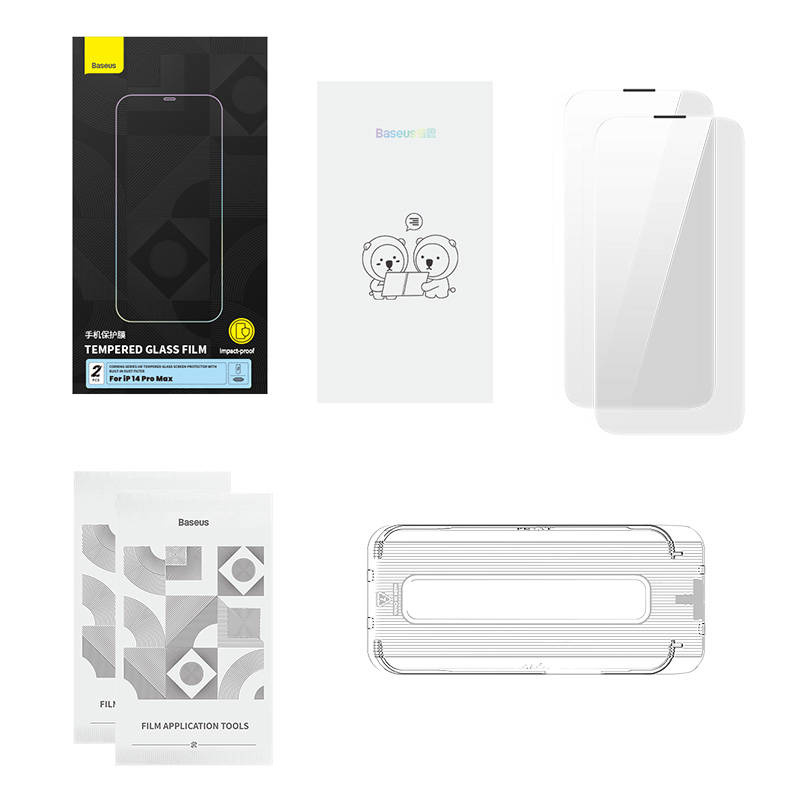 Tempered Glass Baseus Corning for iPhone 14 Pro with built-in dust filter Tempered Glass Baseus Corning for iPhone 14 Pro with built-in dust filter