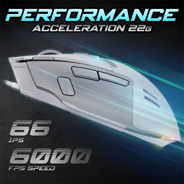 Spirit of Gamer   ELITE-M60 White Optikai 20000 DPI 1000Hz 9 programozható gomb RGB vezetékes Egér Fehér