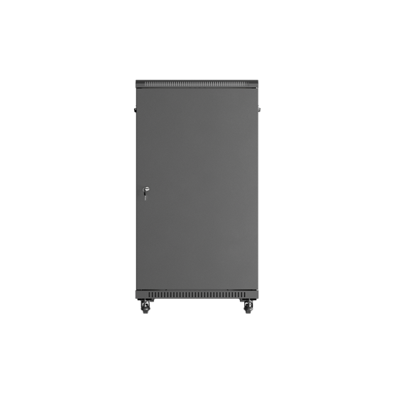 Lanberg 19" szabadon álló rack szekrény 22U/600X1000 üvegajtó, lapraszerelt, fekete