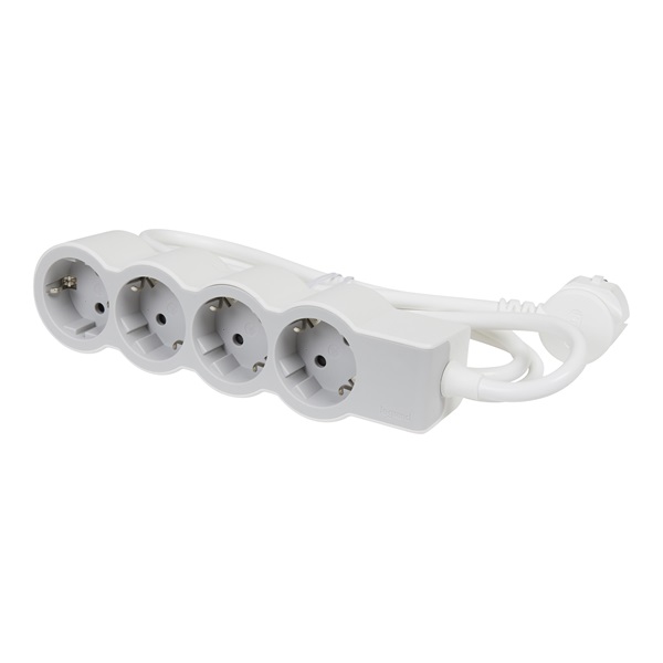 LEGRAND Standard 4x2P+F, 5 m vezetékkel Elosztósor fehér-szürke