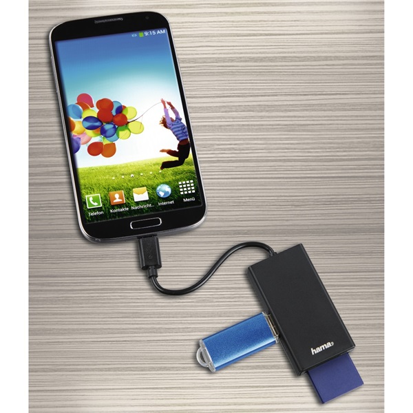 Hama USB Type-C HUB, kártyaolvasó, OTG adapter kombó fekete (54144)