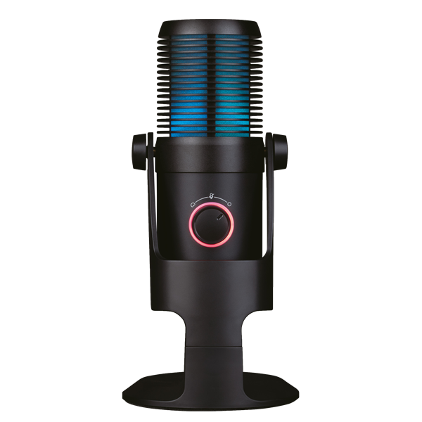 KONIX - DRAKKAR PC Fury Pro Asztali Streaming Mikrofon USB-s Tripod Állványnal Fekete