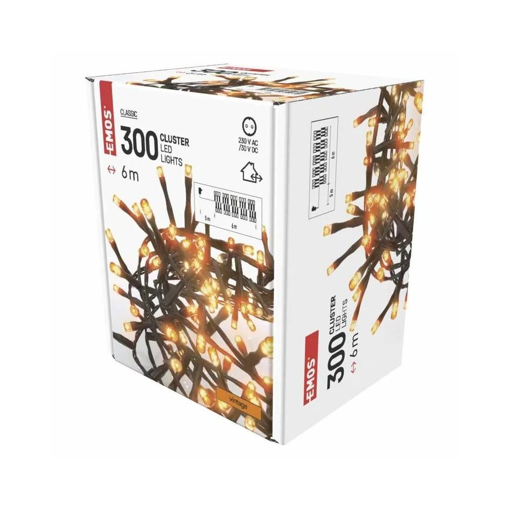 EMOS LED karácsonyi fényfüzér süni forma 6m IP44 időzítős vintage (D4BV04)