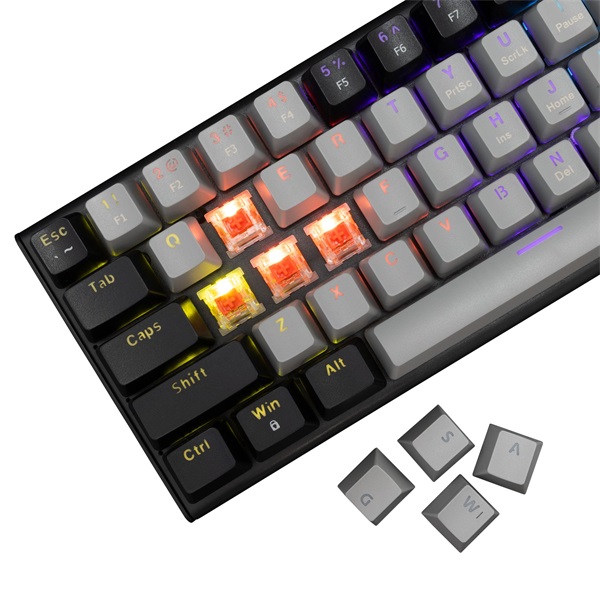 White Shark GK-002713V2-G-B/R-HU Wakizashi 2 HUN szürke-fekete (red switch) gamer billentyűzet