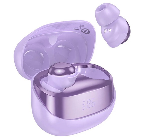 Hoco EW200 bluetooth fülhallgató SZTEREO (v5.4, TWS, LED kijelző, mikrofon + töltőtok) LILA (EW200_P)