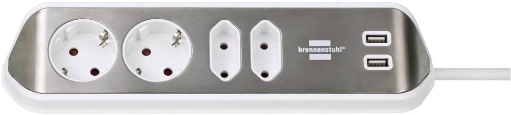 Brennenstuhl 1153590420 Asztali dugalj 1 db Ezüst, Fehér Védőérintkezős 2m Brennenstuhl 1153590420 Asztali dugalj 1 db Ezüst, Fehér Védőérintkezős 2m
