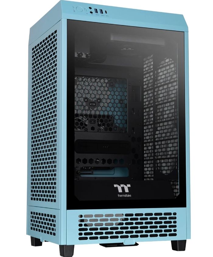 Thermaltake The Tower 200, toronyház (türkizkék, edzett üveg) (CA-1X9-00SBWN-00)