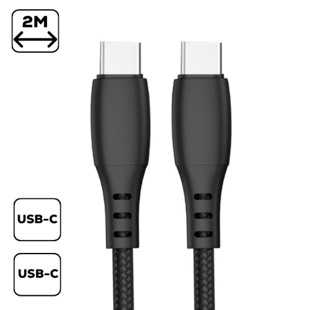 Cellect USB-C - USB-C adatkábel 2m fekete (MDCU-TYPEC-TYPEC2-BK)
