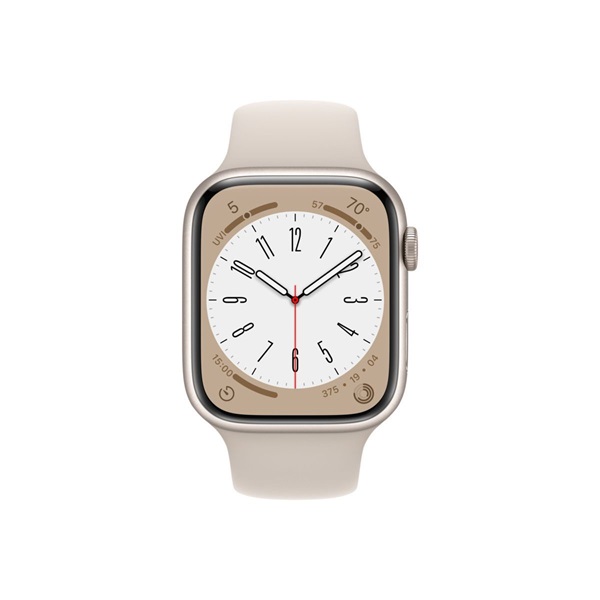 Apple Watch Series 8 GPS + Cellular 45mm csillagfény alumíniumtok, csillagfény sportszíj (MNK73CM/A)
