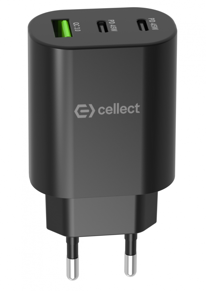 Hálózati gyorstöltő adapter 45W, Fekete