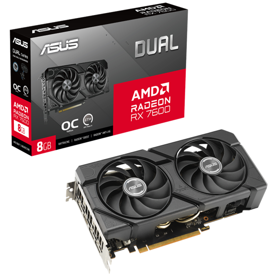 ASUS DUAL-RX7600-O8G-EVO AMD RX 7600 8GB GDDR6 Videókártya