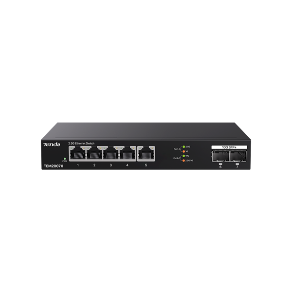 Tenda TEM2007X  5x 2,5Gbps + 2x 10Gbps SFP Switch  