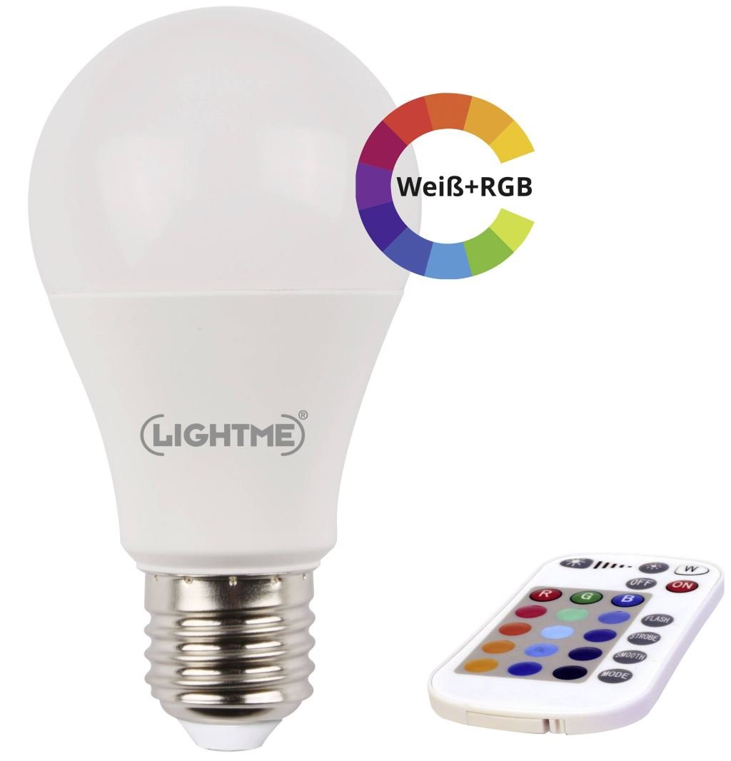 LightMe LED fényforrás E27 Izzólámpa forma 8.8 W RGBW (LM85194)