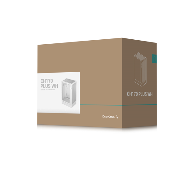 DeepCool Számítógépház - CH170 PLUS WH (Micro-ATX/Mini-ITX, 2xUSB3.0, Type-C, fehér)