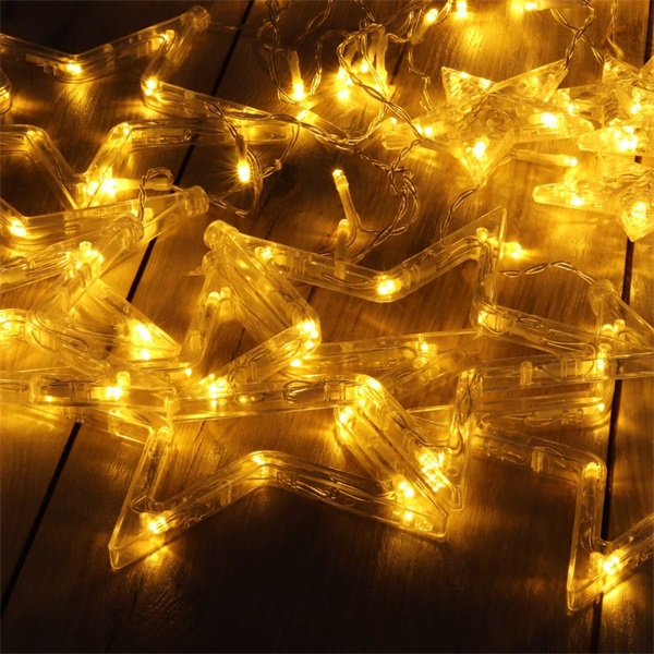 IRIS Csillag alakú fix fényű/2,5m/távirányítós/meleg fehér/12db LED-es USB-s fénydekoráció  (312-02)