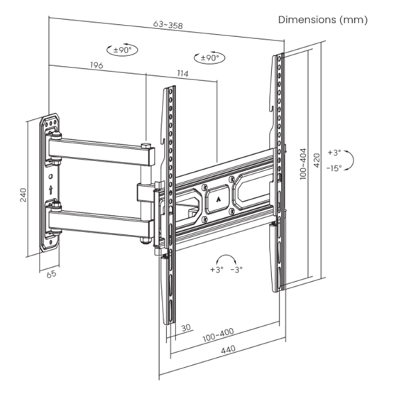  SBOX PLB-3644-2 32"-55" fali konzol