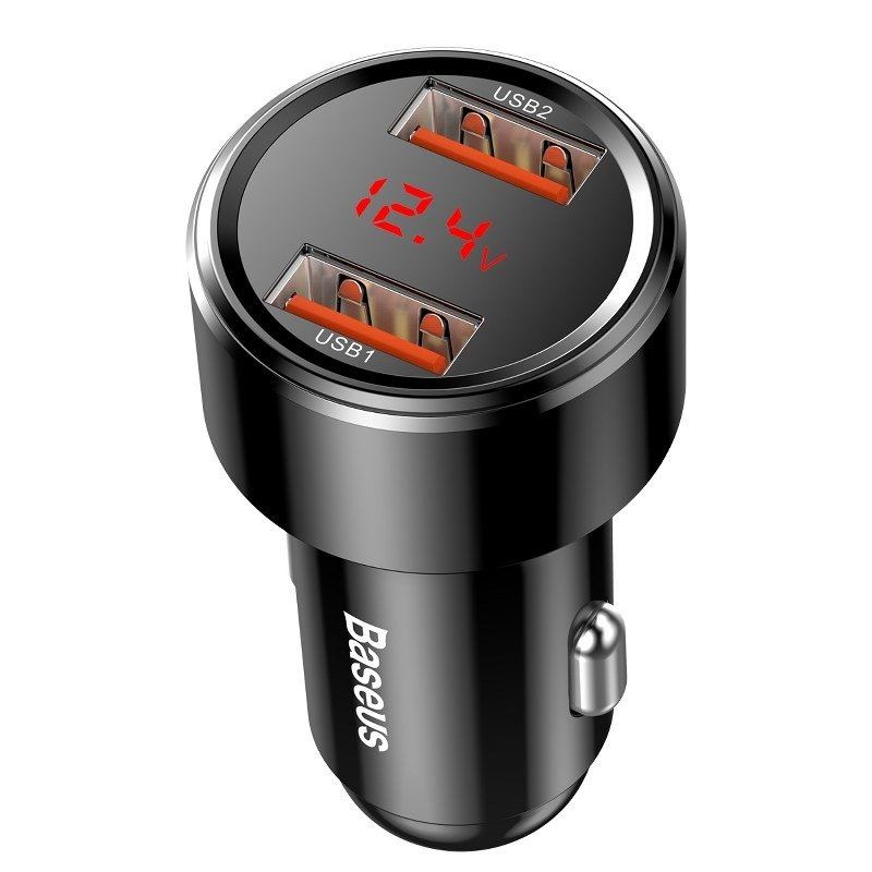 Baseus Magic autós töltő 2x USB QC 3.0 45W fekete (CCMLC20A-01) Baseus Magic autós töltő 2x USB QC 3.0 45W fekete (CCMLC20A-01)