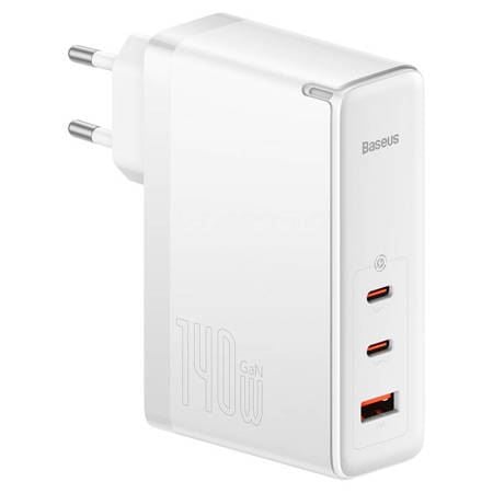 Baseus GaN5 Pro 2xUSB-C + USB hálózati töltő 140W fehér (CCGP100202)