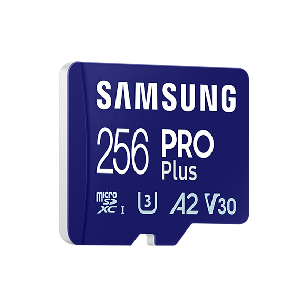 SAMSUNG PRO Plus microSDXC kártya 256GB, CLASS 10, UHS-I, U3, V30, A2, + Adapter, R180/W130 Memóriakártya