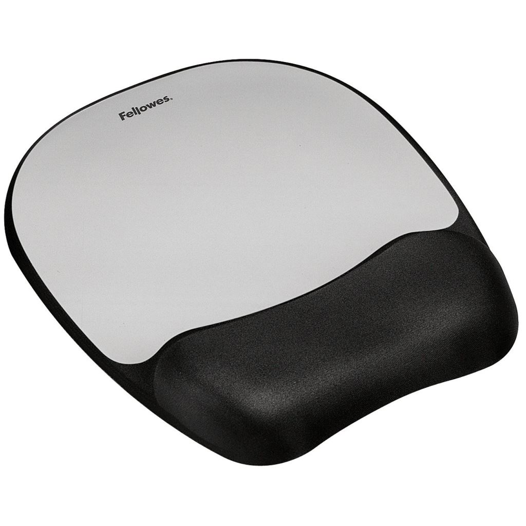 Fellowes Memory Foam egéralátét habtöltésű csuklótámasszal ezüst-fekete (9175801) Fellowes Memory Foam egéralátét habtöltésű csuklótámasszal ezüst-fekete (9175801)