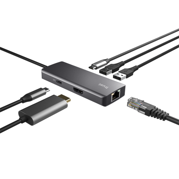 Trust 24968 Dalyx 6in1 multiport Type C USB HUB