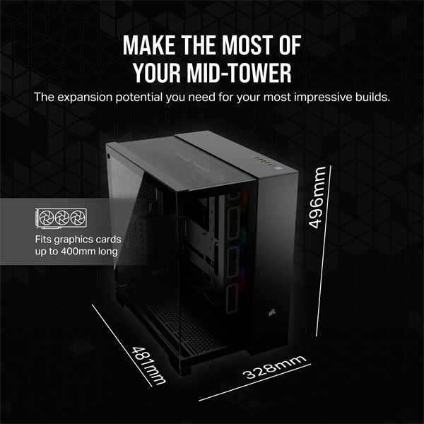 CORSAIR Ház iCUE LINK 6500X RGB, 3x iCUE LINK RX120 RGB Ventilátor, Tápegység nélkül, Edzett Üveg, fekete CORSAIR Ház iCUE LINK 6500X RGB, 3x iCUE LINK RX120 RGB Ventilátor, Tápegység nélkül, Edzett Üveg, fekete