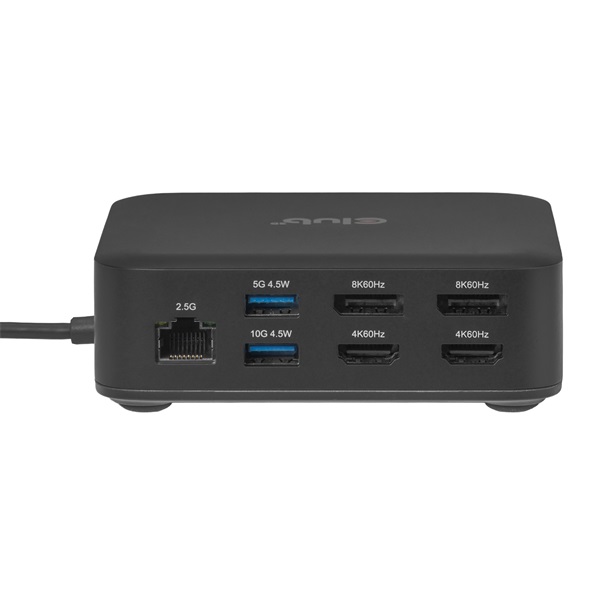 Club 3D CSV-2542  USB-C to 2x Displayport 8K60Hz + 2x HDMI™ 4K60Hz PD3.0 100Watt Ethernet 2.5G  Notebook Dokkoló
