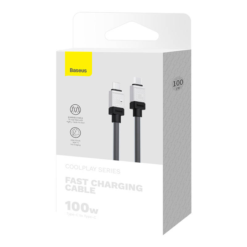 Cable USB-C to USB-C Baseus CoolPlay, 100W, 1m (black) Cable USB-C to USB-C Baseus CoolPlay, 100W, 1m (black)