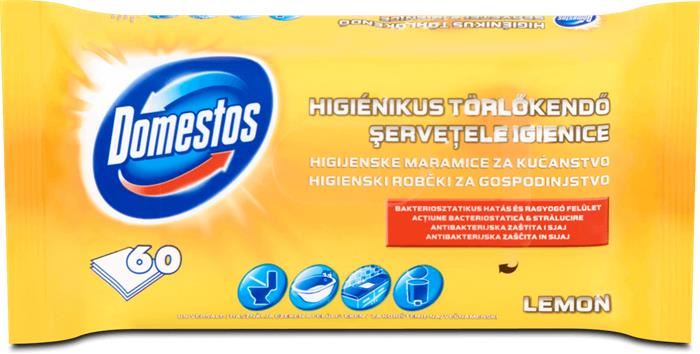 Domestos nedves törlőkendő 60db citrom (67439392)