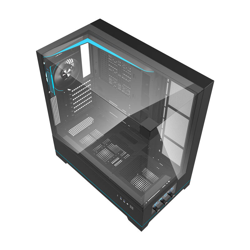 Darkflash DY450 PRO számítógépház + 1 ventilátor Fekete 