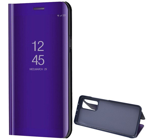 Tok álló (aktív FLIP, oldalra nyíló, asztali tartó funkció, tükrös felület, Mirror View Case) LILA [Xiaomi Mi 10T Pro 5G]