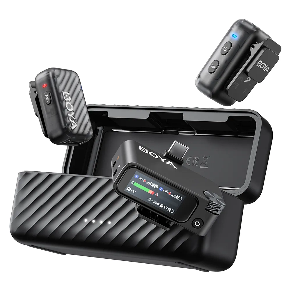 BOYA BOYAMIC 2 2.4GHz Univerzális vezetéknélküli szett (1+2 Töltődoboz)