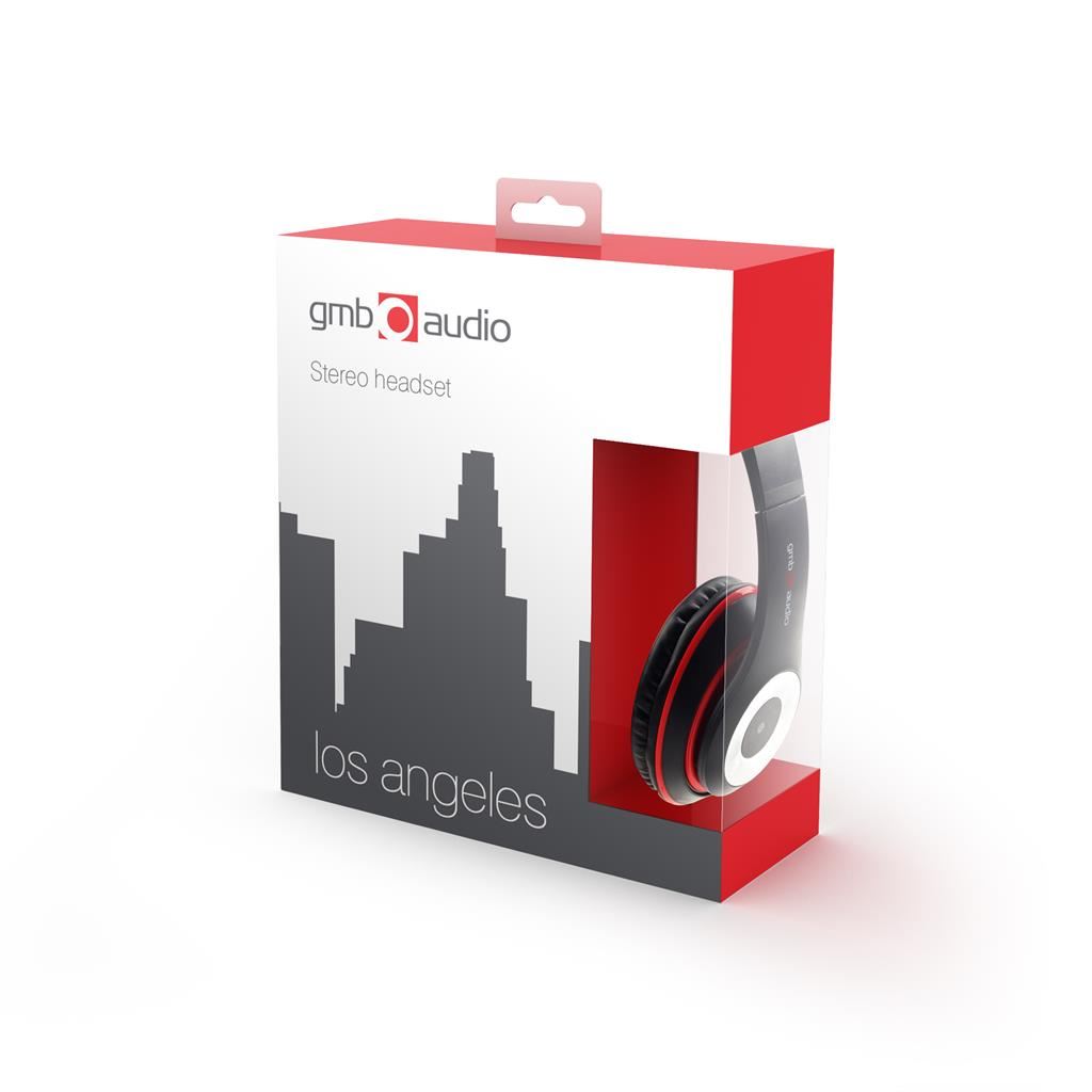 Gembird MHS-LAX-B Los Angeles sztereó headset+mikrofon+hangerőszabályozó fekete Gembird MHS-LAX-B Los Angeles sztereó headset+mikrofon+hangerőszabályozó fekete