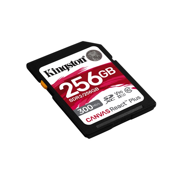 256GB SDHC Kingston Canvas React Plus CL10 UHS-II U3 V90 memóriakártya (SDR2/256GB)