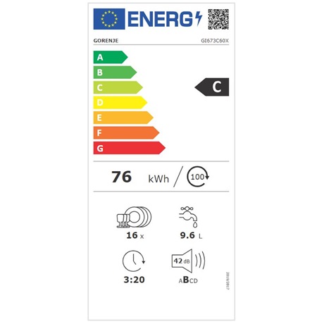 Gorenje GI673C60X MOSOGATÓGÉP BEÉPÍTHETŐ 16 TERÍTÉK