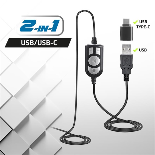 Advance SMARTPHONICS 550  USB 1,9m kábel  fekete Fejhallgató 