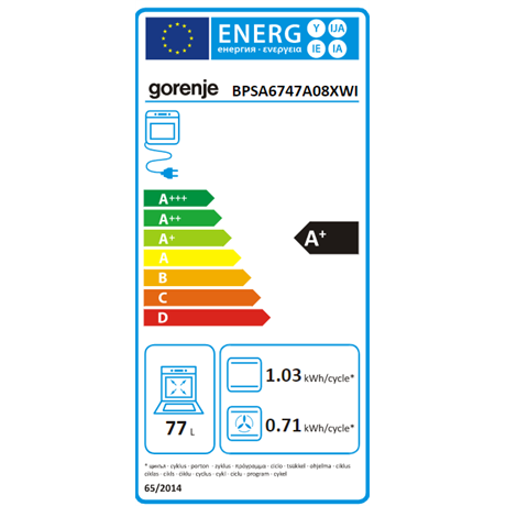 Gorenje BPSA6747A08XWI SÜTŐ BEÉPÍTHETŐ