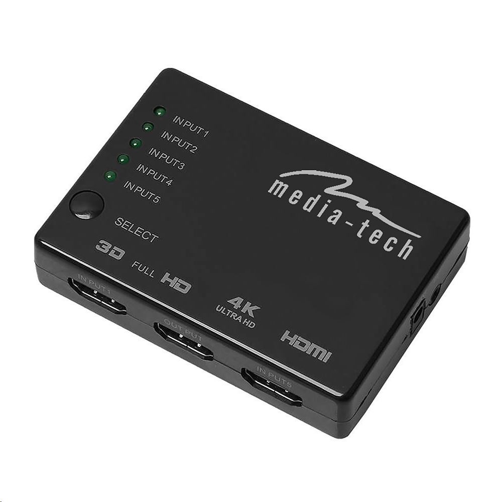 Media-Tech MT5207 5 portos HDMI Switch 4K Media-Tech MT5207 5 portos HDMI Switch 4K